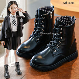 Giày boot trẻ em 3-12 tuổi cổ cao thời trang cá tính nhẹ êm - BO03