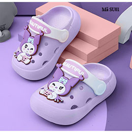 Dép trẻ em kiểu sục cho bé gái từ 1-7 tuổi họa tiết Kuromi - SU01